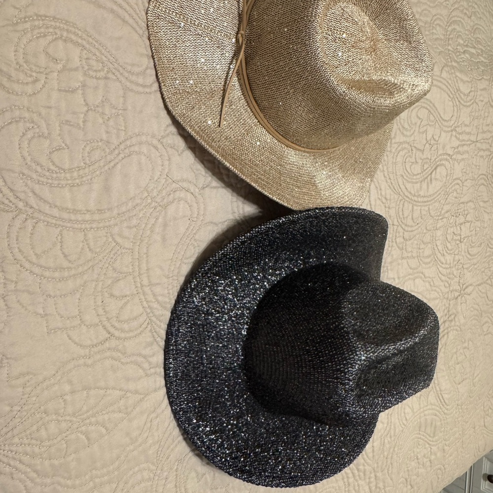 Both for $15 Black and Gold Cowboy Hats.